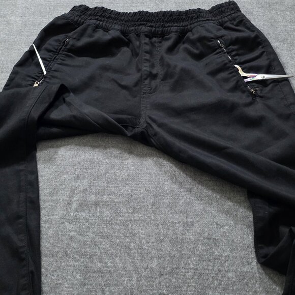 7 For All Mankind Pants Womens 28 Black Jogger Pullon Pockets Punk Grunge Goth - Picture 10 of 16